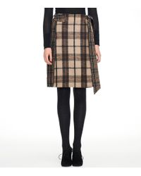 Tory Burch | Natural Lula Plaid A-line Skirt | Lyst