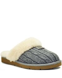 UGG | Black Cozy Knit - Grey Knit Shearling Lined Slipper | Lyst