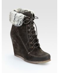 Boutique 9 | Gray Destin Suede Wedge Ankle Boots | Lyst