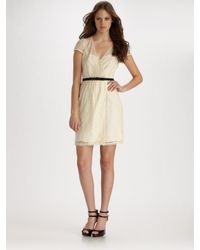MILLY | White Camellia Floral Lace Emilie Wrap Dress | Lyst