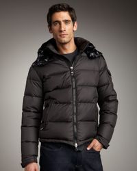Moncler | Black Chevalier Down Hooded Parka for Men | Lyst