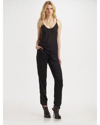 T By Alexander Wang | Gray Racerback Tissue Tank | Lyst