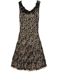 Oscar de la Renta | Black Bead-Embellished Cotton-Lace Dress | Lyst