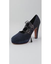 Rag & Bone | Blue Bailey Suede Tassel Platform Pumps | Lyst