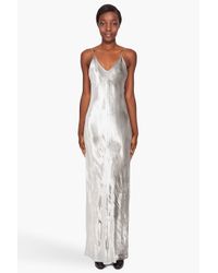 T By Alexander Wang | Metallic Panne Velvet Cami Long Dress | Lyst