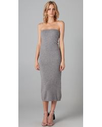 T By Alexander Wang | Gray Strapless Knit Tube Dress | Lyst