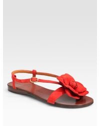 Chie Mihara | Red Wind Flower-embellished Suede Sandals | Lyst