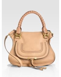 Chloé | Pink Marcie Medium Satchel Bag with Strap | Lyst