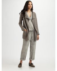 James Perse | Brown English Ribbed Wool-blend Cardigan | Lyst