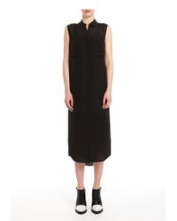 Alexander Wang | Black Silk Chiffon Cdc Sleeveless Shirt Dress | Lyst