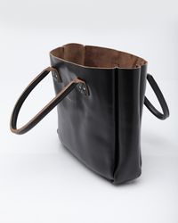 Billykirk | Black Leather Tote W/ Luggage Tag for Men | Lyst