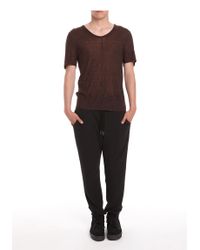 T By Alexander Wang | Purple Tissue Wool Blend Front Seam Tee for Men | Lyst