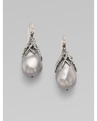 Alexis Bittar | Metallic Shell Pearl Drop Earrings | Lyst