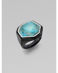 Ippolita | Black Turquoise, Sterling Silver & Resin Ring | Lyst