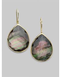Ippolita | Metallic Black Shell & 18k Gold Large Teardrop Earrings | Lyst