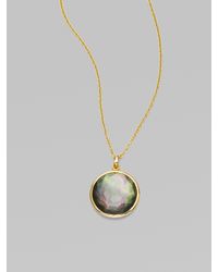 Ippolita | Metallic Black Shell & 18k Gold Lollipop Pendant Necklace | Lyst