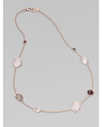 Ippolita | Pink 18k Gold Semi-precious Multi-stone Station Necklace | Lyst