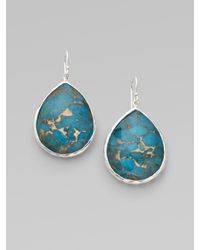 Ippolita | Blue Bronze Turquoise, Clear Quartz and Sterling Silver Earrings | Lyst