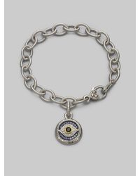 Judith Ripka | Metallic Sapphire, Sterling Silver & 18k Yellow Gold Charm Bracelet | Lyst