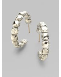 Lagos | Metallic Sterling Silver Rocks Hoop Earrings | Lyst