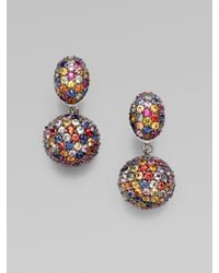 M.c.l Matthew Campbell Laurenza | Multicolor Multi-colored Sapphire Pavé Drop Earring | Lyst