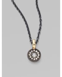 Mizuki | Black Oxidized Sterling Silver & Diamond Evil Eye Necklace | Lyst