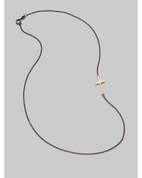 Mizuki | Metallic 14k Gold & Sterling Silver Cross Charm Necklace | Lyst