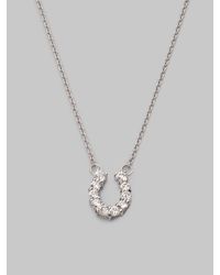 Roberto Coin | Diamond & 18k White Gold Horseshoe Necklace | Lyst
