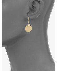 Roberto Coin | 18k Yellow Gold & Diamond Round Disc Earrings | Lyst