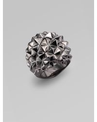 Stephen Webster | Metallic Blackened Sterling Silver Textured Dome Ring | Lyst