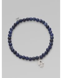 Sydney Evan | Blue Diamond, Sodalite & 14k White Gold Bracelet | Lyst