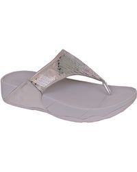 Fitflop | Gray Electra - Silver Sequin Thong | Lyst