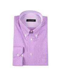 FORZIERI | White & Purple Mini Checks Button Down Cotton Dress Shirt for Men | Lyst