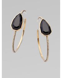 Stephen Dweck | Metallic Black Agate Cathedral Hoop Earrings | Lyst