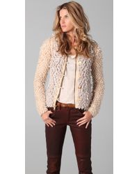Rag & Bone | Natural Brent Zip Shaggy Jacket | Lyst
