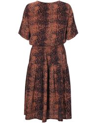 French Connection | Brown Sissy Snake Dress | Lyst