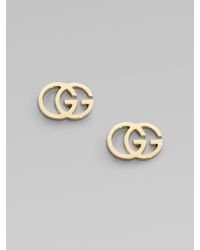 Gucci | Metallic 18k Yellow Gold Double G Earrings | Lyst
