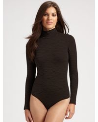 Wolford | Black Wilderness Mock Turtleneck Bodysuit | Lyst