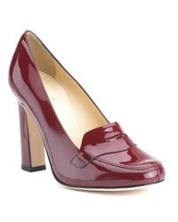 kate spade new york | Brown Jolene - Ruby Patent Leather Loafer Pump | Lyst