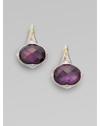 Judith Ripka | Metallic Pink Corundum, Mother-of-pearl & Sterling Silver Doublet Drop Earrings | Lyst