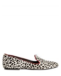 American Retro | White Leopard Print Ponyskin Loafers | Lyst