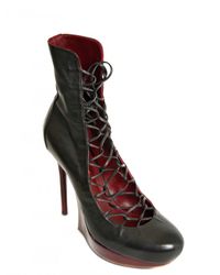 Nina Ricci | Black 120mm Calfskin Lace Up Boots | Lyst