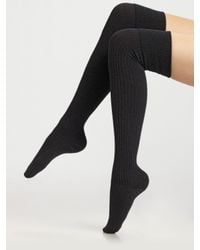 Falke | Gray Ribbed Over-the-knee Socks | Lyst