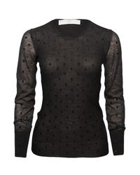 Stella McCartney | Black Polka Dot Long Sleeve Top | Lyst
