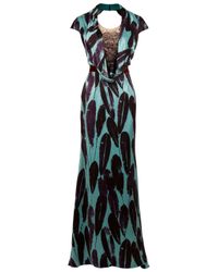 Carolina Herrera | Green Feather Print Gown | Lyst