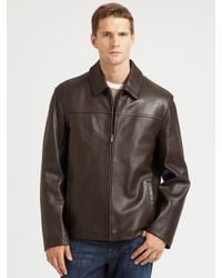 Cole Haan | Brown Leather Jacket for Men | Lyst