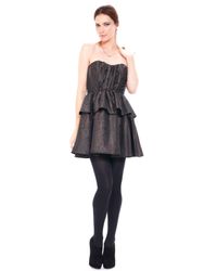 French Connection | Black Winter Moire Strapless Dress | Lyst