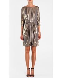 Tibi | Metallic Jersey Draped Dress | Lyst
