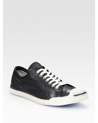 Converse | Black Jack Purcell Leather Oxford Sneakers for Men | Lyst