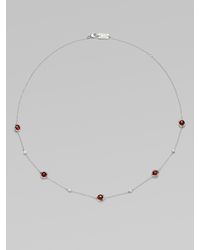 Ippolita | Metallic Diamond & Garnet Sterling Silver Station Necklace | Lyst